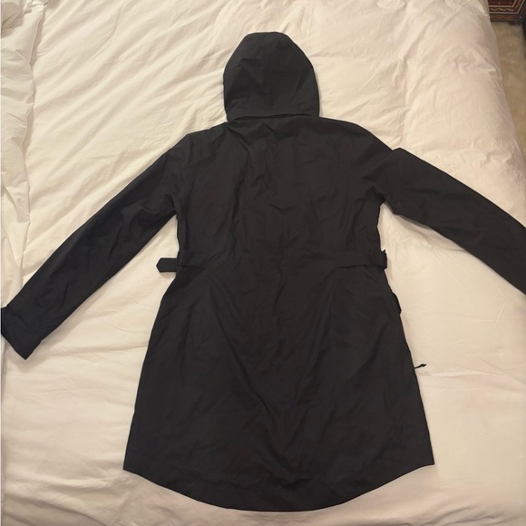 The North Face Black Hooded Trench Coat Rain Jacket Medium - Picture 10 of 13